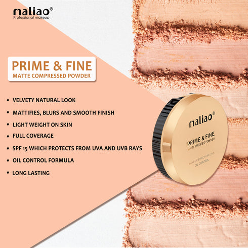 Maliao Oil Control 2|in|1 Prime & Fine Matte Pressed Powder