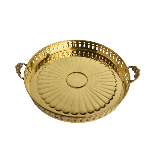 Brass Plate with Handle Puja Thali