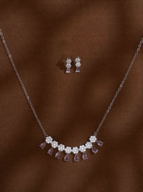 Zeraki Jewels Densi Silver Necklace Set