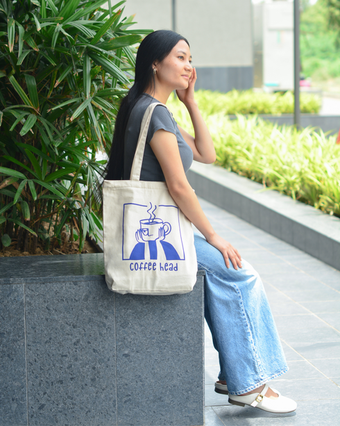 Ecoright Coffee Head Zipper Tote Bag
