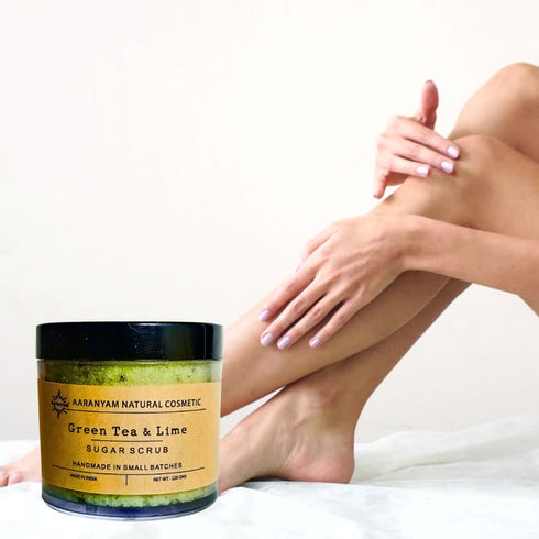 Aaranyam Green Tea and Lime Sugar Scrub For Face and Body