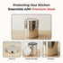 Vinod Stainless Steel Deep Dabba Set of 3 350 ml 500 ml and 750 ml in Heavy Gauge Steel Airtight Lids Mirror Finish Rust Free