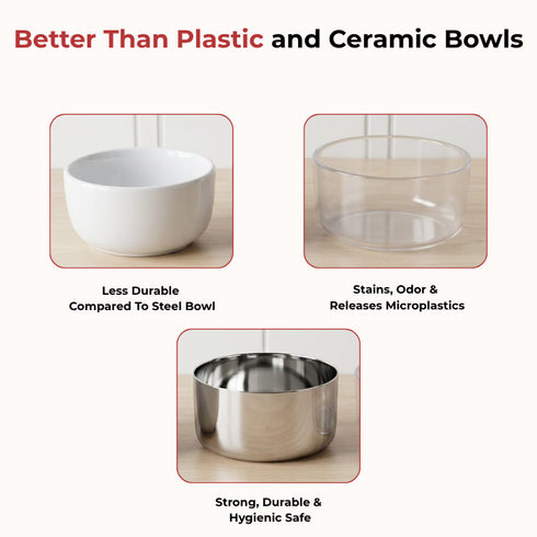 Vinod Stainless Steel Vati Katori Set of 12 Pieces 300 ml Highest Grade Steel Tough and Strong Dishwasher Safe Rust Free