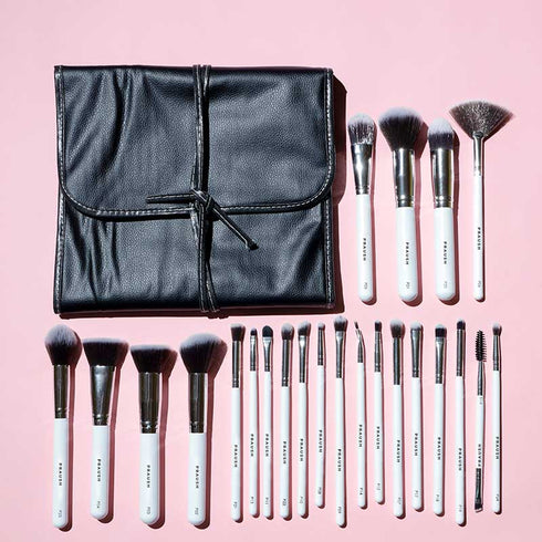 Praush 23 Pcs Professional Makeup Brush Set with Roll on Bag