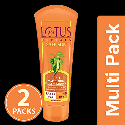 Lotus Herbals Safe Sun 3 In 1 Matte Look Daily Sunblock Spf 40 Pa+++