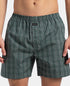 Jockey Super Combed Mercerized Cotton Woven Checkered Boxer Shorts with Back Pocket | Dark Forest & Seaport Teal (Pack of 2)