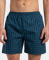 Jockey Super Combed Mercerized Cotton Woven Checkered Boxer Shorts with Back Pocket | Dark Forest & Seaport Teal (Pack of 2)