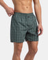 Jockey Super Combed Mercerized Cotton Woven Checkered Boxer Shorts with Back Pocket | Dark Forest & Seaport Teal (Pack of 2)