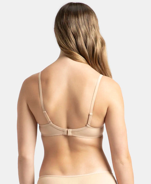 Jockey Under-Wired Padded Cotton Stretch Medium Coverage T-Shirt Bra with Detachable Straps - Light Skin