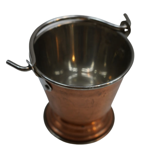 Steel Copper Hammered Bucket 187g Set 1