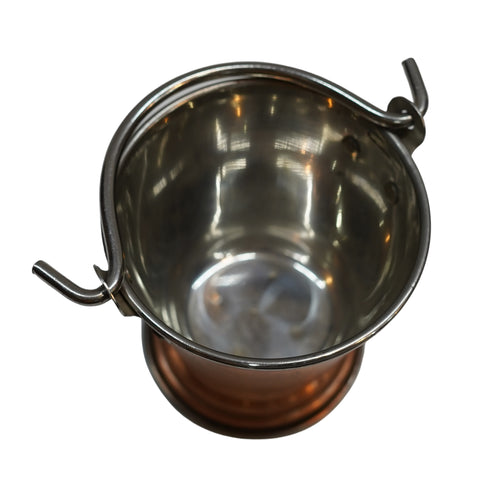 Steel Copper Hammered Bucket 187g Set 1