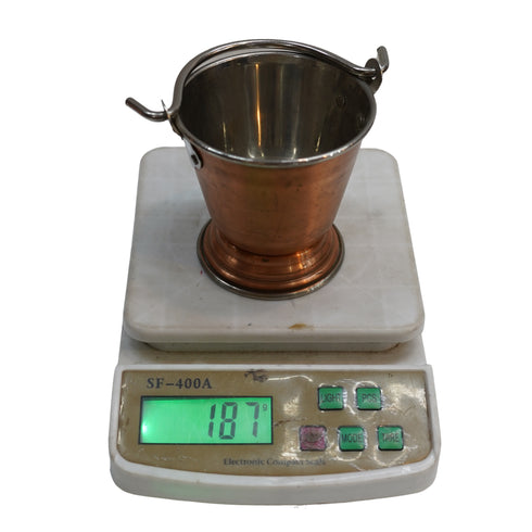 Steel Copper Hammered Bucket 187g Set 1