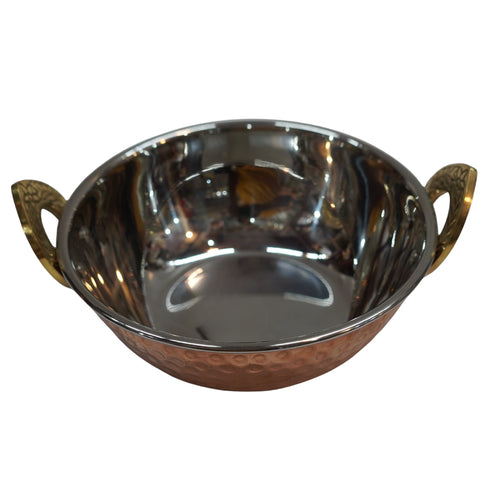 Hammered Steel Copper Kadhai 382g Set 1
