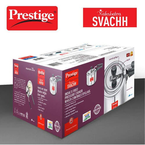 Prestige Nakshatra Svachh Aluminium Spillage Control Pressure Cooker Silver 1.5 L