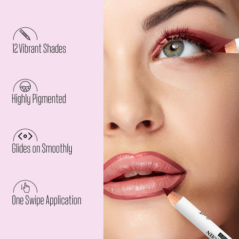 Colors Queen Lip & Eye Definer Set – 12 Shades for Precise Looks