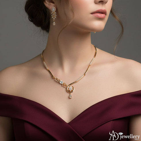 Luna Bloom Crescent Necklace Set