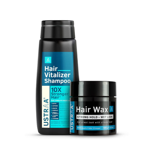 USTRAA Hair Vitalizer Shampoo & Hair Wax Wet Look