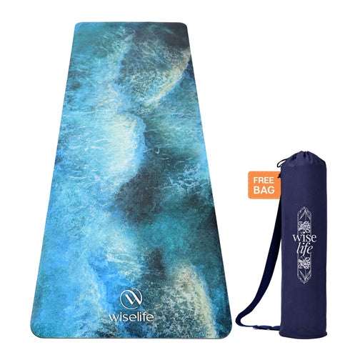 Wiselife PU Printed & Natural Rubber Yoga Mat - 6mm Deep Ocean