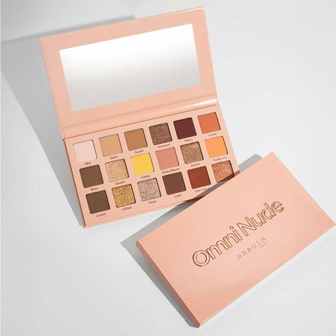 Praush Omni Nude Eyeshadow Palette - 18 versatile warm nude shades