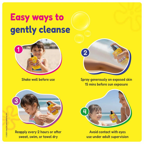 Kt Kids Gift Set Body Care For Boys & Girls 3 Years Soft Body Wash Lotion Body Sunscreen Mosquito Spray Yellow Gift Bag FREE Keychain