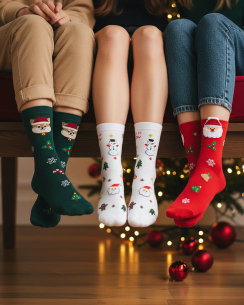 Ecoright Holiday Mix ( Pack of 3 ) Crew Socks