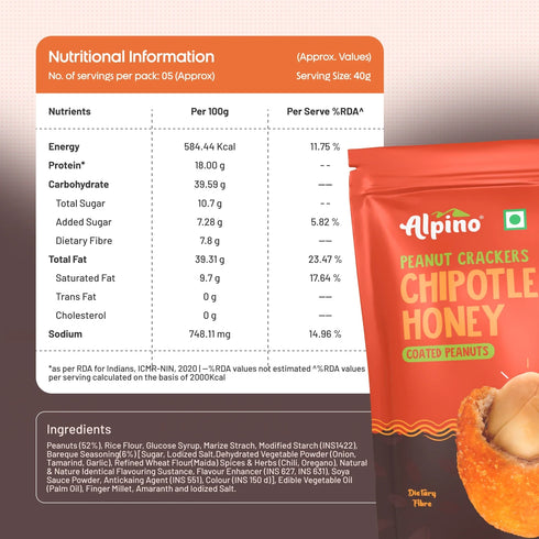 Alpino Peanut Crackers Chipotle Honey