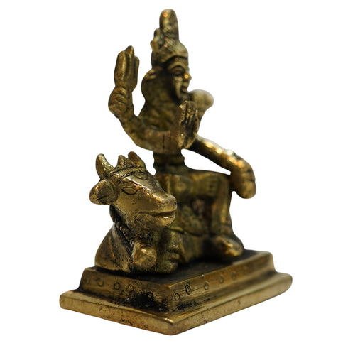 Brass Shiva Idol on Nandi 267g