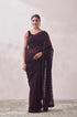 Mohey Dark Magenta Embroidered Organza Saree