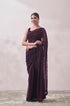 Mohey Dark Magenta Embroidered Organza Saree