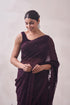 Mohey Dark Magenta Embroidered Organza Saree