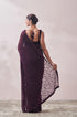 Mohey Dark Magenta Embroidered Organza Saree