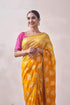 Mohey Mustard Yellow Self Design Saree
