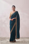 Mohey Teal Green Stone Border Saree
