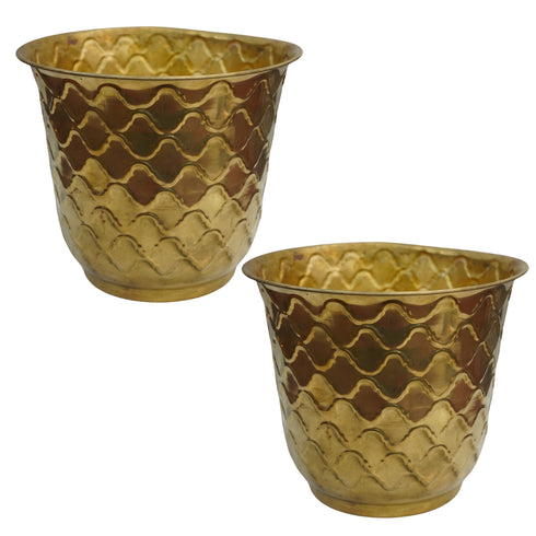 Pure Brass Planter Pot 644g Pack of 2