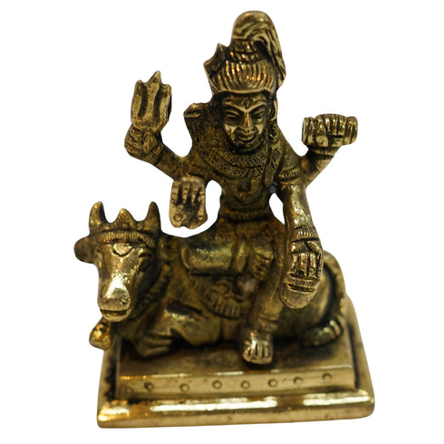 Brass Shiva Idol on Nandi 267g