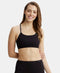Jockey Cotton Stretch Multiway Styled Crop Top With Adjustable Straps and StayFresh Treatment - Black