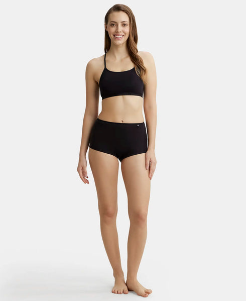 Jockey Cotton Stretch Multiway Styled Crop Top With Adjustable Straps and StayFresh Treatment - Black