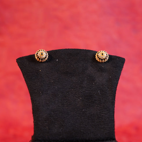 22 Carat Gold Black And White Beads Ear Rings 3.15g by Mahita Collections