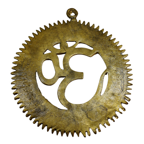 Brass Om Wall Hanging with Gayatri Mantra 221g Pack of 1