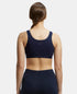Jockey Pack of 2 Wirefree Non Padded Cotton Stretch Full Coverage Slip-On Active Bra with Wider Straps and Moisture Move Treatment - Black & Navy