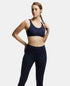 Jockey Pack of 2 Wirefree Non Padded Cotton Stretch Full Coverage Slip-On Active Bra with Wider Straps and Moisture Move Treatment - Black & Navy