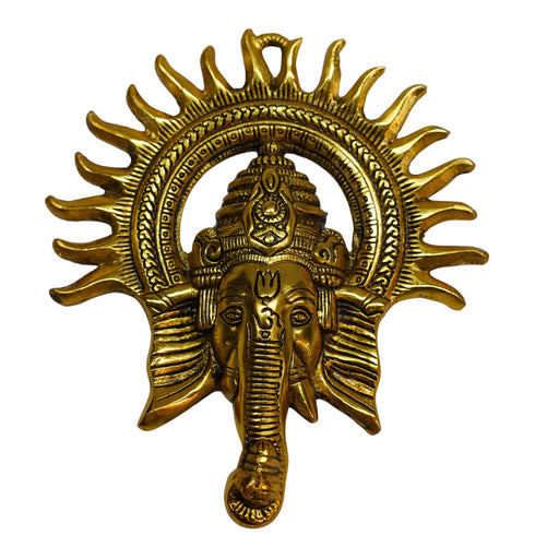 Brass Ganesha Wall Hanging Face 251g Pack of 1