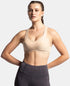Jockey Wirefree Padded Cotton Stretch Full Coverage Racerback Active Bra with StayFresh and Moisture Move Treatment - Skin