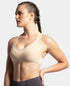 Jockey Wirefree Padded Cotton Stretch Full Coverage Racerback Active Bra with StayFresh and Moisture Move Treatment - Skin