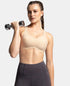 Jockey Wirefree Padded Cotton Stretch Full Coverage Racerback Active Bra with StayFresh and Moisture Move Treatment - Skin