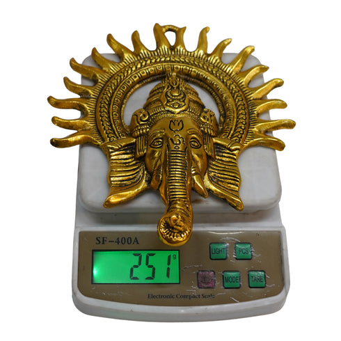 Brass Ganesha Wall Hanging Face 251g Pack of 1