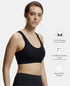 Jockey Wirefree Padded Cotton Stretch Full Coverage Racerback Styling Active Bra with StayFresh and Moisture Move Treatment - Black