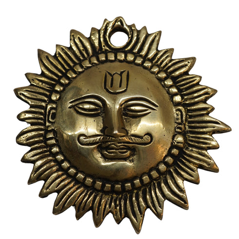 Brass Sun Wall Hanging Face 214g Pack of 1