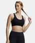 Jockey Wirefree Padded Cotton Stretch Full Coverage Racerback Styling Active Bra with StayFresh and Moisture Move Treatment - Black