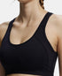 Jockey Wirefree Padded Cotton Stretch Full Coverage Racerback Styling Active Bra with StayFresh and Moisture Move Treatment - Black